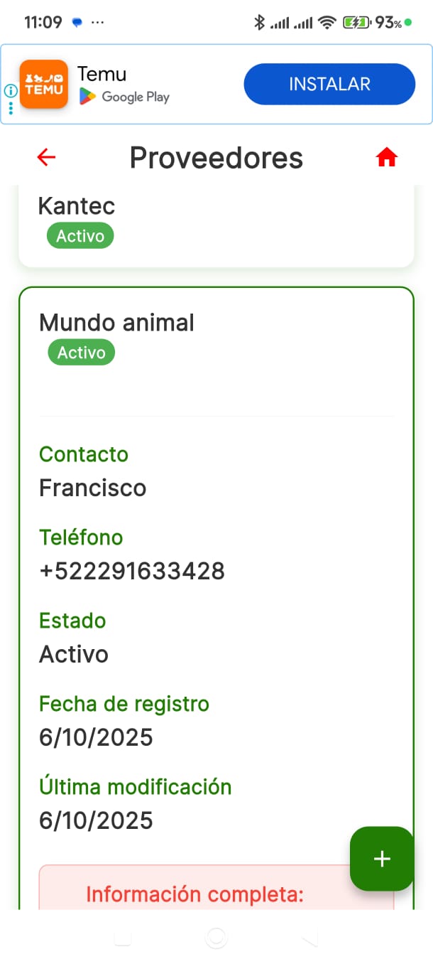 Configuración de Proveedores