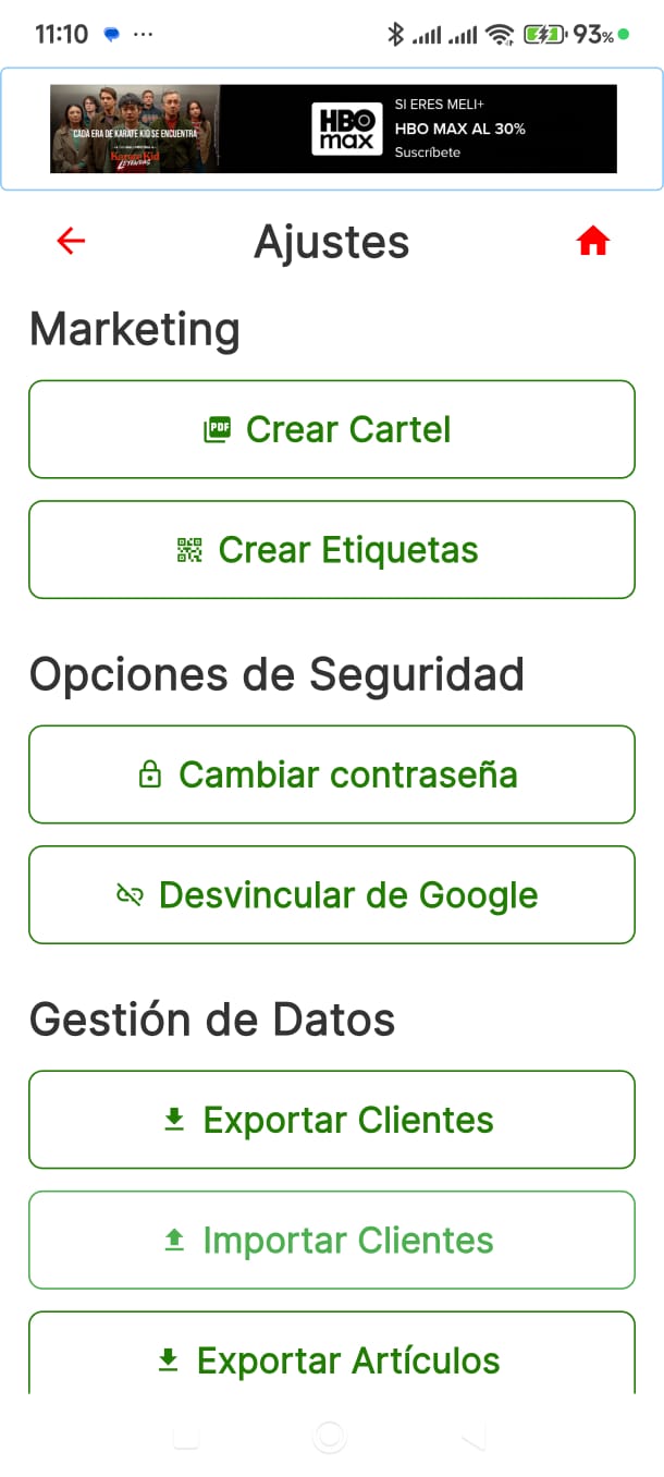 Ajustes avanzados en RedTPV