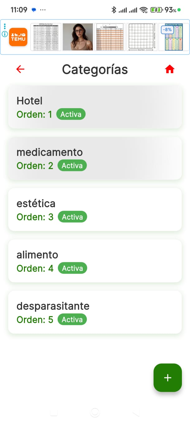 Configuración de Categorías